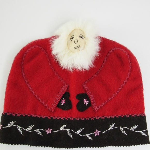 FOLKSY HANDMADE Red/Brown Wool/Rabbit Hat - Picture 3 of 6